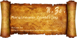 Margineanu Zsadány névjegykártya